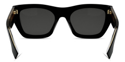 Shop FENDI Fendi Roma Black Rectangular Sunglasses in Black online.