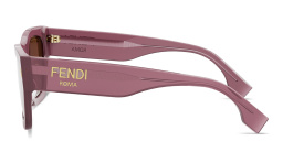 Shop FENDI Fendi Roma Violet Rectangular Sunglasses in Transparent Purple online.