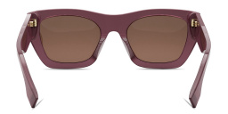 Shop FENDI Fendi Roma Violet Rectangular Sunglasses in Transparent Purple online.