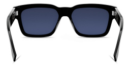 Shop FENDI O'Lock Black Rectangular Sunglasses in Black online.