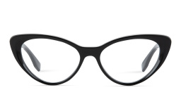 Shop FENDI Lettering Oval Eyeglasses in Black online.