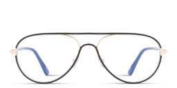 TOM FORD Wide Pilot Eyeglasses in Shiny Black – Product Photo 1