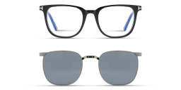 Shop TOM FORD Square Eyeglasses in Shiny Black online.