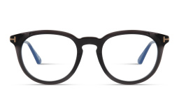 Shop TOM FORD Round Eyeglasses in Shiny Black online.
