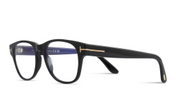 Shop TOM FORD Square Eyeglasses in Shiny Black online.
