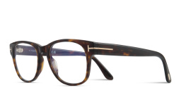 Shop TOM FORD Square Eyeglasses in Dark Havana online.