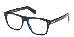 Shop TOM FORD Square Eyeglasses in Shiny Black online.