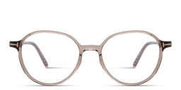 نظارات طبية دائرية من توم فورد بلون بني فاتح لامع - صورة المنتج 1