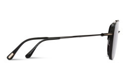 Shop TOM FORD Leon Pilot Sunglasses in Shiny Black online.