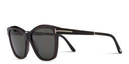 Shop TOM FORD Lucia Square Sunglasses in Black online.