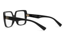 Shop MIU MIU Square Eyeglasses in Black online.