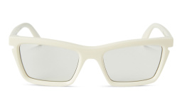 OFF WHITE Style 50 Unisex Wide Cat-Eye Eyeglasses in White – Product Photo 1