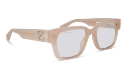 Shop OFF WHITE Style 59 Unisex Square Eyeglasses in Beige online.
