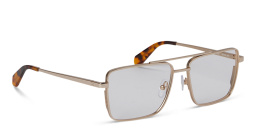 Shop OFF WHITE Style 66 Unisex Wide Rectangle Eyeglasses in Gold online.