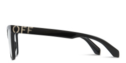 Shop OFF WHITE Style 67 Unisex Wide Cat-Eye Eyeglasses in Black online.