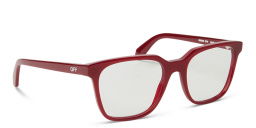 Shop OFF WHITE Style 38 Unisex Square Eyeglasses in Burgundy online.