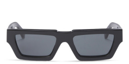 Shop OFF WHITE Manchester Unisex Rectangle Sunglasses in Black online.