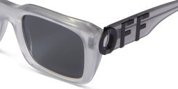 Shop OFF WHITE Hays Unisex Rectangle Sunglasses in Grey online.