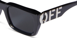 Shop OFF WHITE Hays Unisex Rectangle Sunglasses in Black online.