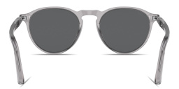 Shop PERSOL Arrow Unisex Round Sunglasses in Transparent Grey online.