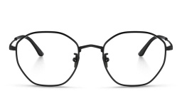 Shop GIORGIO ARMANI Irregular Eyeglasses in Matte Black online.