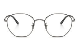 Shop GIORGIO ARMANI Irregular Eyeglasses in Matte Gunmetal online.