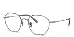 Shop GIORGIO ARMANI Irregular Eyeglasses in Matte Gunmetal online.