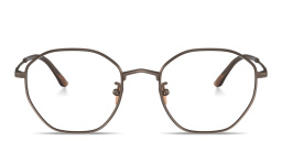 Shop GIORGIO ARMANI Irregular Eyeglasses in Matte Bronze online.