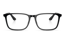 GIORGIO ARMANI Wide Rectangle Eyeglasses in Black – Product Photo 1