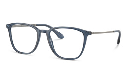 Shop GIORGIO ARMANI Square Eyeglasses in Transparent Blue online.