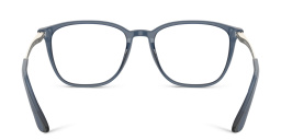 Shop GIORGIO ARMANI Square Eyeglasses in Transparent Blue online.