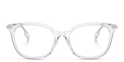 Shop BURBERRY Logo Square Eyeglasses in Trasparent online.