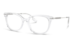 Shop BURBERRY Logo Square Eyeglasses in Trasparent online.
