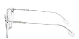 Shop BURBERRY Logo Square Eyeglasses in Trasparent online.