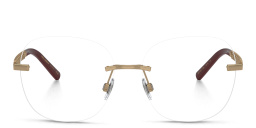 Shop Dolce & Gabbana Rimless Wide Panthos Eyeglasses in Copper online.