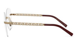 Shop Dolce & Gabbana Rimless Wide Panthos Eyeglasses in Copper online.