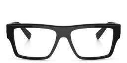 Shop Dolce & Gabbana Wide Square Eyeglasses in Black online.