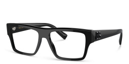 Shop Dolce & Gabbana Wide Square Eyeglasses in Black online.