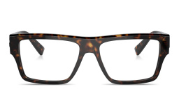 Shop Dolce & Gabbana Wide Square Eyeglasses in Havana online.