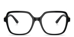 Shop Dolce & Gabbana DG Oversized Wide Square Eyeglasses in Black online.