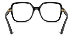 Shop Dolce & Gabbana DG Oversized Wide Square Eyeglasses in Black online.