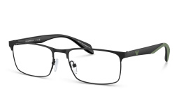 Shop Emporio Armani Wide Rectangle Eyeglasses in Matte Black online.
