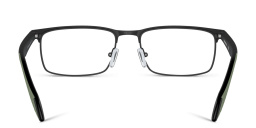 Shop Emporio Armani Wide Rectangle Eyeglasses in Matte Black online.