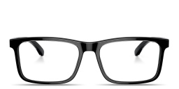 Shop Emporio Armani Square Eyeglasses in Black online.