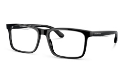 Shop Emporio Armani Wide Pillow Eyeglasses in Black online.