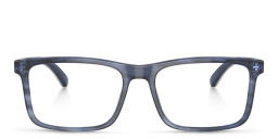 Emporio Armani Wide Pillow Eyeglasses in Shiny Blue/Top Smoke – Product Photo 1