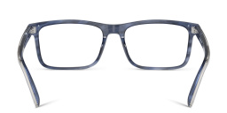 Shop Emporio Armani Wide Pillow Eyeglasses in Shiny Blue/Top Smoke online.
