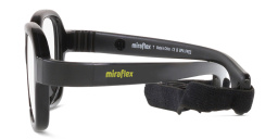 Mira Flex Logo Kids Rectangle Eyeglasses in Black – Product Photo 3