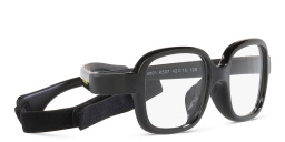 Mira Flex Logo Kids Rectangle Eyeglasses in Black – Product Photo 4