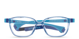 Mira Flex Flexible & Safe Kids Square Eyeglasses in Shiny Light Blue – Product Photo 1
